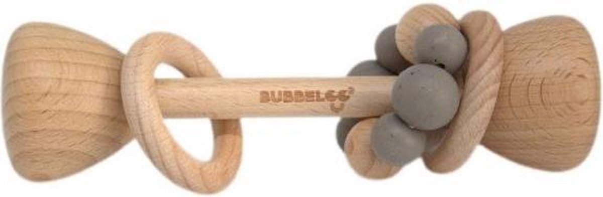 BUBBELOO™ WOODEN RATTLE (BEIGE)|RAMMELAAR|HOUT|BIJTRING|BPAVRIJ|SILICONEN|SPEELGOED|BABY|PEUTER